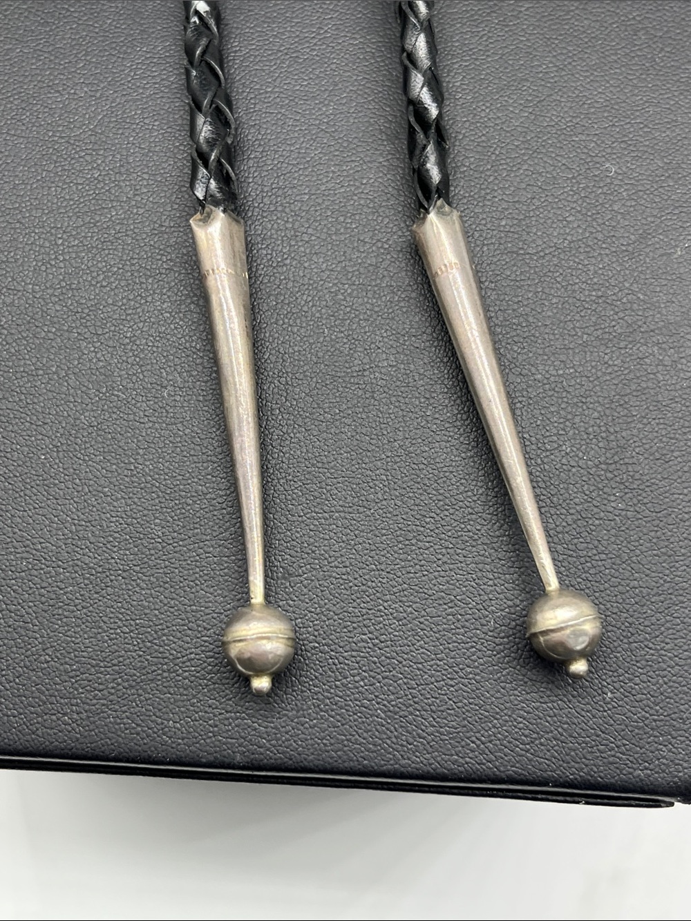 Native American Bolo Tie 36 inches sterling silver inlay Zuni - Picture 3 of 9